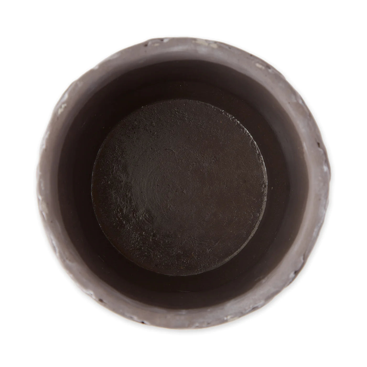 Black Scalloped Cement Flower Pot Set
